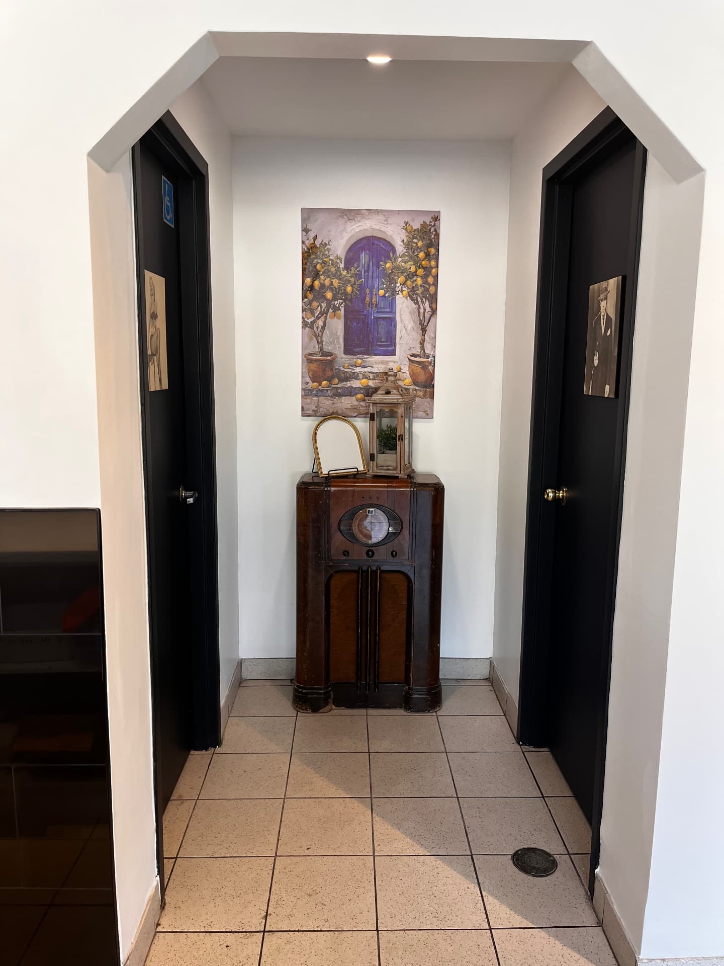 Amalfi lemon-door painting and vintage radio